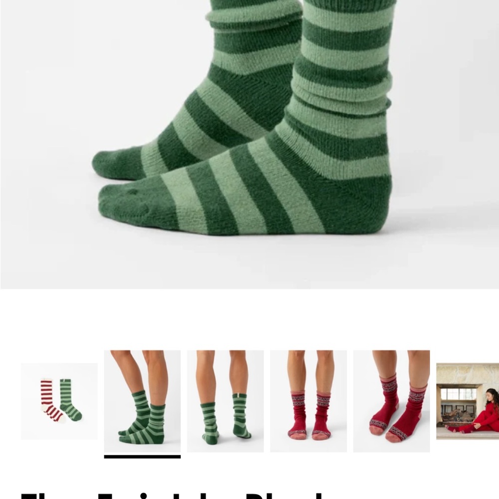 Cozy Earth Unisex Green Striped Socks